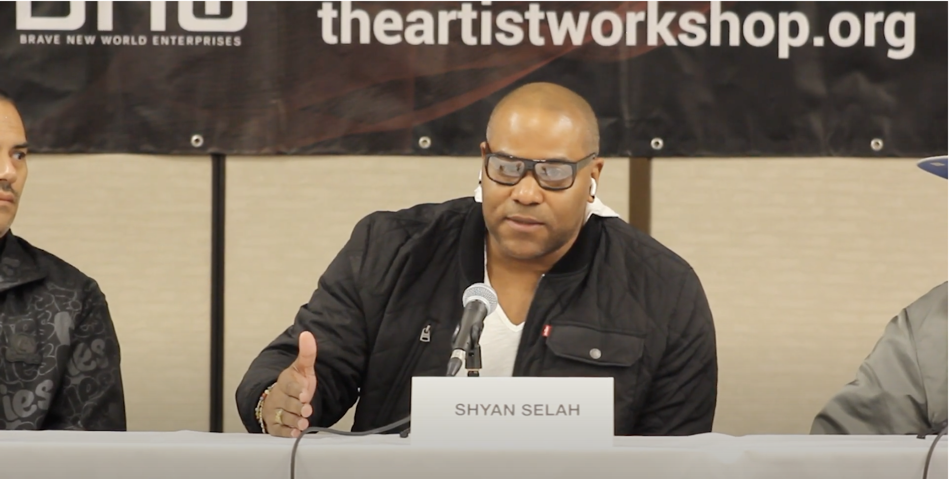 Panelist Shyan Selah speaks at The Artist Workshop: Making Magic (The Creative Process)