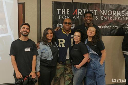 The Artist Workshop crew: Video Director Larry Dominico, Event Producer Candice Richardson, Founder Shyan Selah, Event Producer Lorna Pack, and Promotions team Muranga Maina and Asia Selah at The Artist Workshop: Career Day