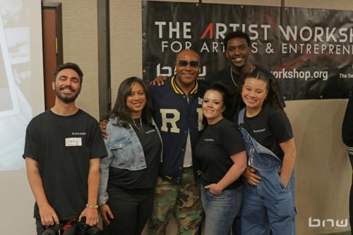 The Artist Workshop crew: Video Director Larry Dominico, Event Producer Candice Richardson, Founder Shyan Selah, Event Producer Lorna Pack, and Promotions team Muranga Maina and Asia Selah at The Artist Workshop: Career Day