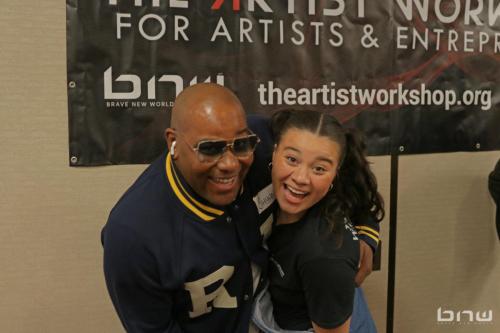 Workshop Founder Shyan Selah and Promotions Director Asia Selah pose together at The Artist Workshop: Career Day