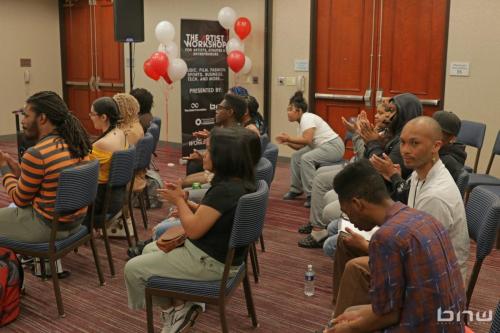 Workshop members excited to meet their panelists at The Artist Workshop: Career Day