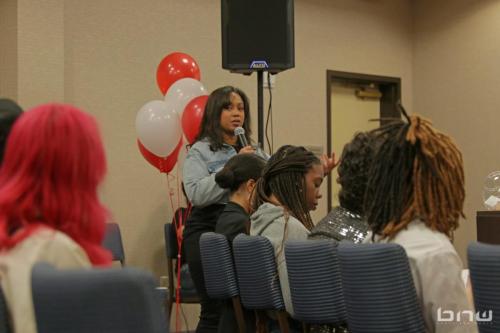 Event Producer Candice Richardson addressing the workshop members at The Artist Workshop: Career Day