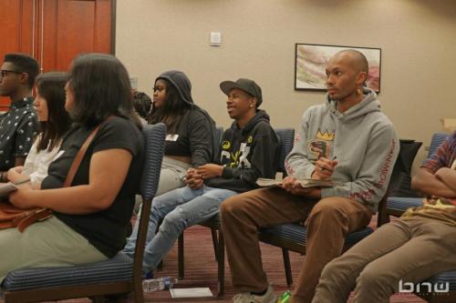 Workshop members listen to the panelists at The Artist Workshop: Career Day