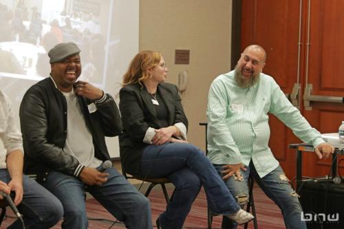 Panelists Kirkland Morris, Harriet Duncan and Jon Stockton at The Artist Workshop: Career Day