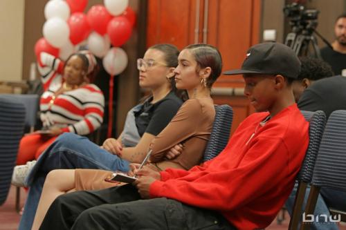 Workshop members listen to the panelists at The Artist Workshop: Career Day