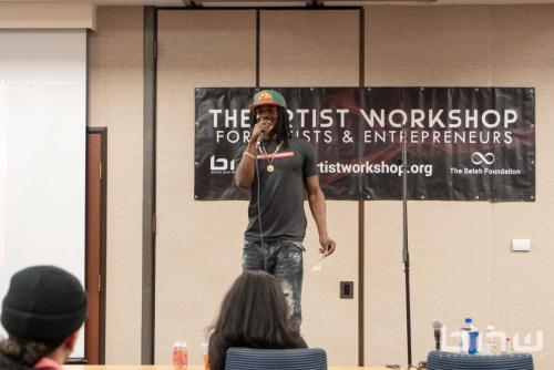 Artist Cazzi performs his original song for his audition at The Artist Workshop: Auditions Round One.