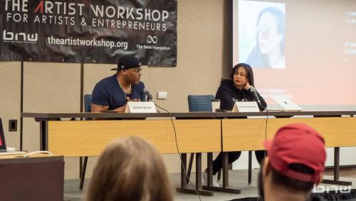 Panelist Shyan Selah speaks alongside Candice Richard at The Artist Workshop: The Long Money Game (Publishing and Licensing) 