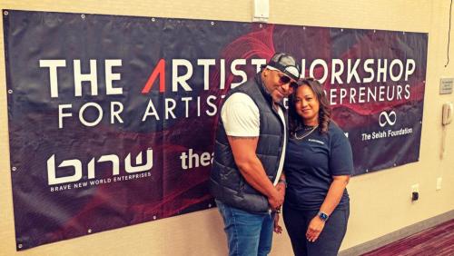Founder Shyan Selah with Event Producer Candice Richardson at The Artist Workshop: The Long Money Game.