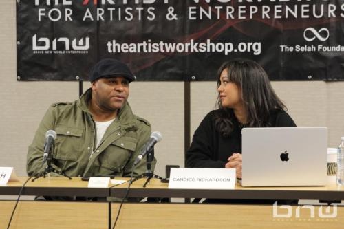 Founder Shyan Selah and Event Producer Candice Richardson at The Artist Workshop: Production 101