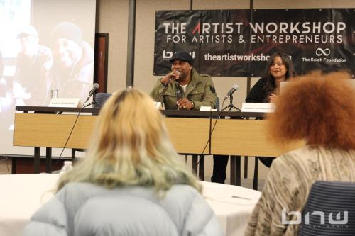 Host Panelist Shyan Selah introduces The Cafe Noir Project at The Artist Workshop: Production 101