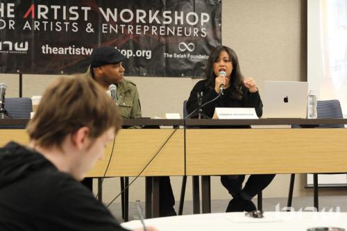 Candice Richardson speaks at The Artist Workshop: Production 101