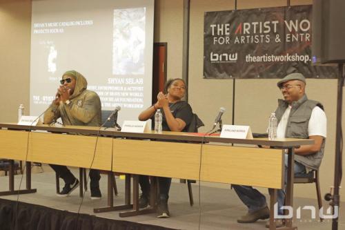 Shyan Selah, A'Noelle Jackson, and Kirkland Morris at The Artist Workshop: The Actor.