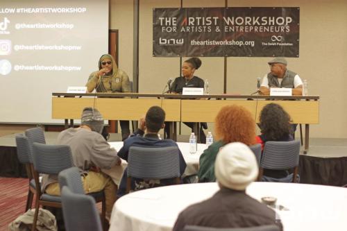 Shyan Selah, A'Noelle Jackson on The Artist Workshop: The Actor panel.