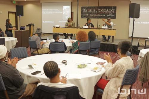 Attendees applaud at The Artist Workshop: The Actor