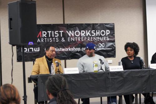 Curtis Elerson speaks alongside Shyan Selah and A'Noelle Jackson at The Artist Workshop: Making the Deal.