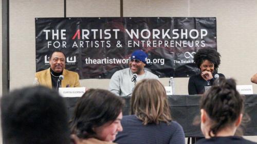 Panelists Curtis Elerson, Shyan Selah, and A'Noelle Jackson at The Artist Workshop: Making the Deal.