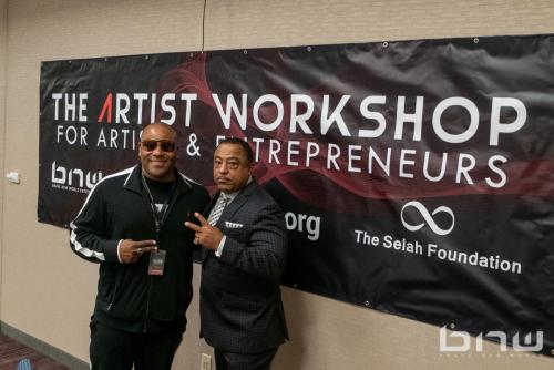 Founder Shyan Selah poses with Filmmaker Curtis Elerson at The Artist Workshop: Music and Entertainment 101