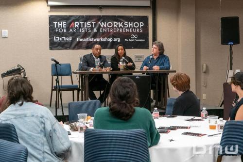 Curtis Elerson, Candice Richardson and Jay Warsinske at The Artist Workshop: Music and Entertainment 101